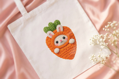 Knitted Easter Bunny Carrot PNG Product Image 4