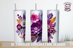3d Flower Sublimation bundle Tumbler Wrap 20 oz Violet Product Image 5