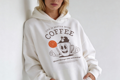 Retro T-Shirt Design, "Life Is Better With Coffee" Product Image 4