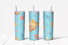 Cute Fish sublimation design. Skinny tumbler wrap design. Product Image 4