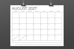 2027 8.5 x 11 Inch Monday to Sunday Calendar Template Product Image 3