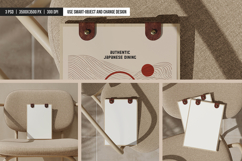 Menu Holder with Leather Clasps Mockup Product Image 4