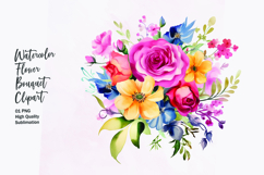 Watercolor Floral bouquet clipart sublimation Product Image 1