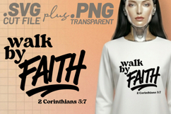 4x Christian His Timing Walk By Faith SVG Cut Files Shirt Product Image 4