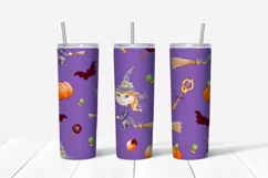 Cute Halloween sublimation design. Skinny tumbler wrap Product Image 4