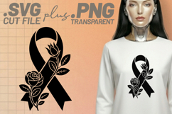 4x Cancer Awareness Ribbon Rose Heart SVG Cut Files Product Image 4