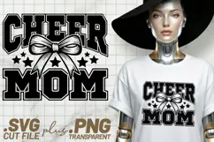 4x Cheer Mom Cheerleader Pom Poms Stars SVG Cut Files Shirts Product Image 4