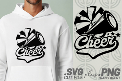 4x Cheer Mom Cheer Megaphone Stars Bow SVG Cut Files Shirt Product Image 4