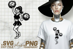 4x Cheerleader Pom Poms Bow Smile Jump SVG Cut Files Shirts Product Image 4