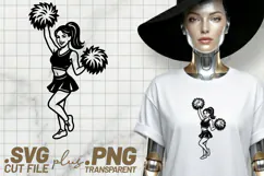 4x Cheerleader Pom Poms Bow Smile Jump SVG Cut Files Shirts Product Image 4