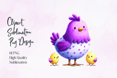 Cute Mother Bird with Baby Chicks Sublimation PNG Product Image 1