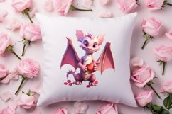 Watercolor Valentine's Day Dragon Clipart, Dragon Watercolor Product Image 9