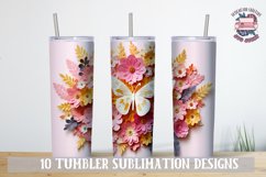 3D Butterfly Sublimation bundle paper cut Tumbler Wrap 20 OZ Product Image 5