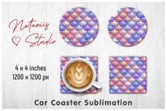 Puffy Mermaid Scales Design. Coaster Sublimation Template. Product Image 1