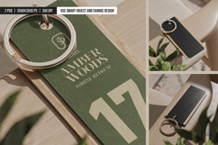Acrylic Key Tag with Wooden Detail Mockup Product Image 4
