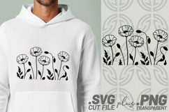4x Floral SVG Rose Poppy Border Files Cricut PNG EPS Product Image 2