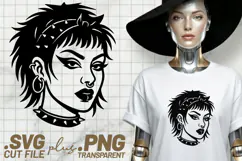 4x Goth Girl Heart Beauty Mark Skull Bow SVG Cut Files Shirt Product Image 4