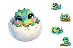 Cute Baby Alligator Clipart Bundle Product Image 4