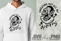4x Fitness Sweating Out My Demons Skull SVG Cut Files Shirt Product Image 4