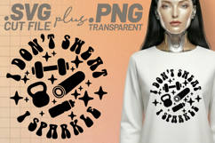 4x Fitness Shine Barbell Floral Women SVG Cut Files Shirt Product Image 4