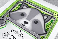 3D Raccoon Frame SVG, Layered Raccoon Frame, 3D SVG Raccoon Product Image 7