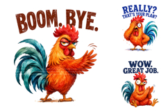Funny F-Caw-F Chicken Sublimation PNG Bundle Product Image 4