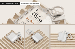 Square Acrylic Keychain Mockup Product Image 4
