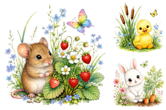 Watercolor Farm Animal Clipart Bundle Product Image 4