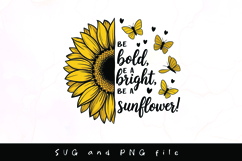 Sunflower with positive quote and butterflies svg design Product Image 1