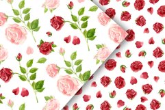 Roses seamless patterns, watercolor floral clipart. Product Image 4