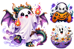 Funny Ghost Spooky Halloween Clipart, Sublimation Designs Product Image 4