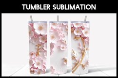 9 3D Violet Tumbler Sublimation |3D Flowers Tumbler Wrap Product Image 5