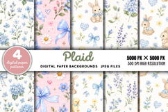 Plaid Digital Paper Backgrounds JPG Product Image 1
