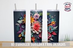 3D Flowers Colorful Sublimation bundle Tumbler Wrap 20 oz Product Image 5