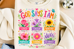 God Says I Am Floral Faith PNG Product Image 1