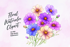 Watercolor floral clipart sublimation png Product Image 1