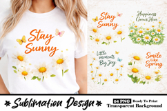 Stay Sunny Daisy Floral Sublimation Design Product Image 1
