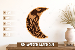 3D Moon Wall Art SVG - Moon Laser cut, Baby Room Home Decor Product Image 1