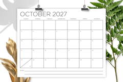 2027 8.5 x 11 Inch Thin Sans Serif Calendar Template Product Image 4