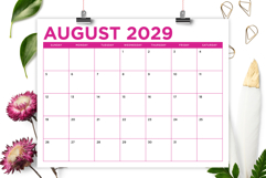 2029 8.5 x 11 Inch Bold Color Calendar Template Product Image 5