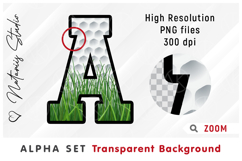 Golf Sport Alpha Set. Letters Numbers Clipart. Product Image 4