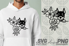 4x Dog Corner Floral Husky Yorkie Collie SVG Cut Files Shirt Product Image 4