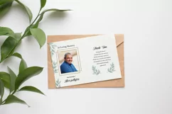 Floral Funeral Thank You Card, Ms Word & Photoshop Template Product Image 1