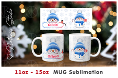 Funny Snowman 11oz-15oz Mug Design. Kids Custom Name mug Product Image 1