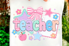 Preppy Pastel Teacher Bow Design Product Image 1
