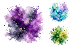 100 Colorful Watercolor Splash Clipart Bundle, Abstract PNG Product Image 4