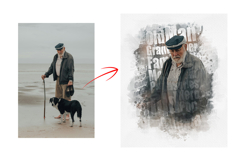 Typography Portrait Watercolor Art photo Effect Product Image 1