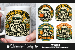 Funny Introvert Skeleton Design, Sarcastic Quote Mug PNG Product Image 1
