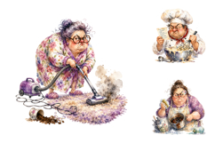 Funny Sarcastic Watercolor Clipart PNG Product Image 4