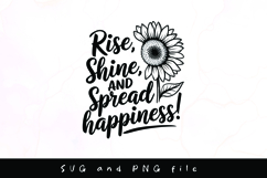 Sunflower with positive quote and butterflies svg design Product Image 1